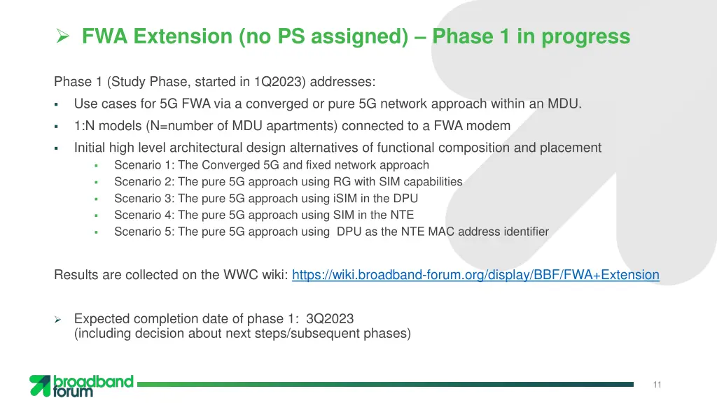 fwa extension no ps assigned phase 1 in progress
