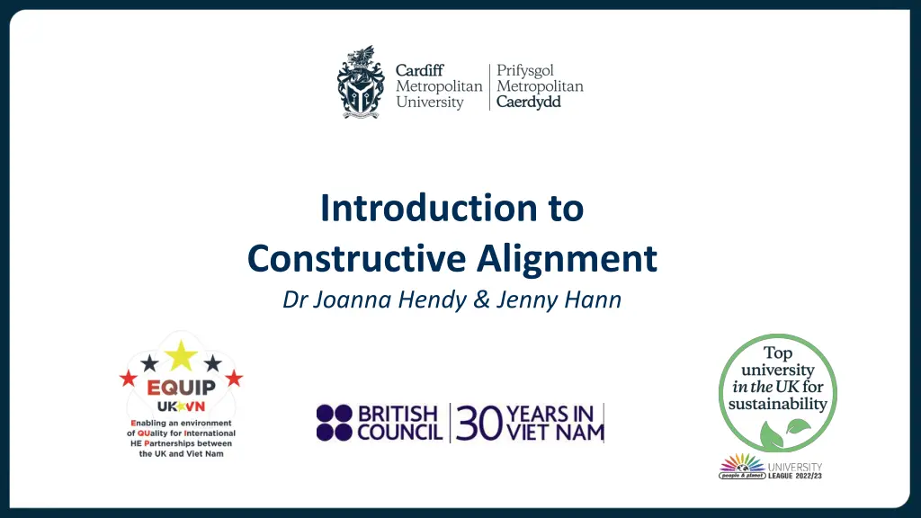 introduction to constructive alignment dr joanna