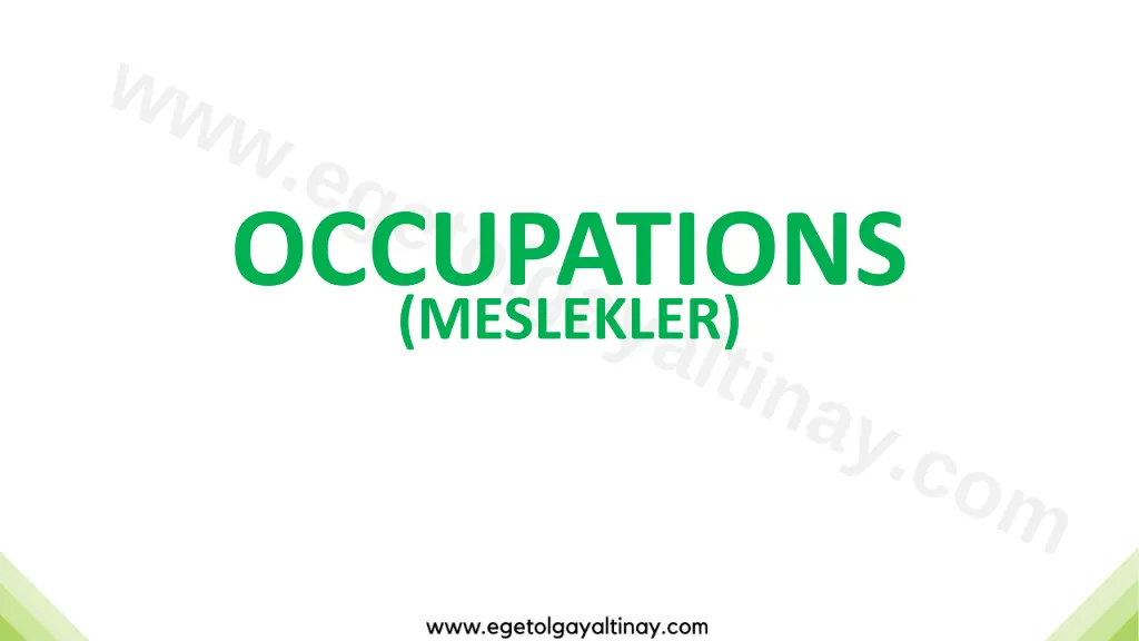 occupations meslekler