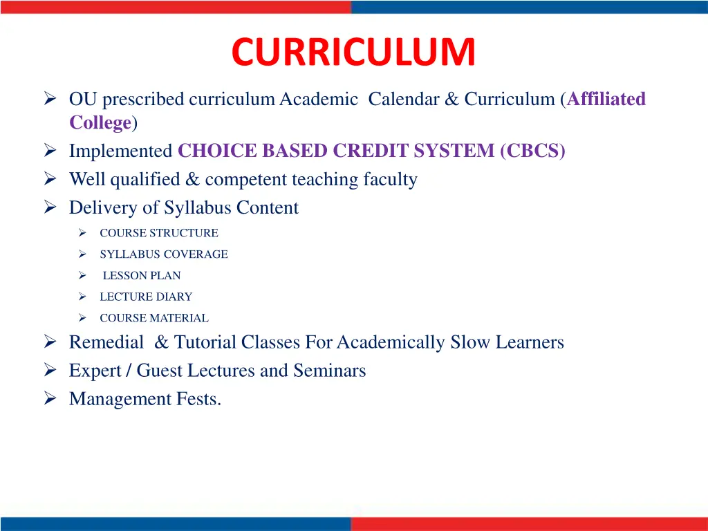 curriculum