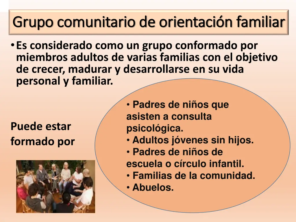 grupo comunitario de orientaci n familiar grupo