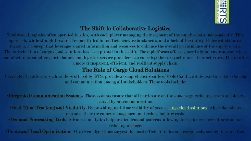 the shift to collaborative logistics the shift