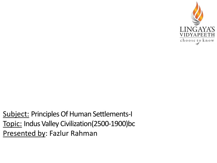 subject principles of human settlements i topic