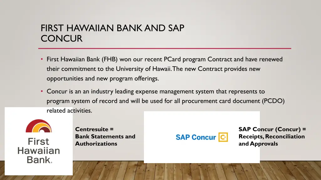 first hawaiian bank and sap concur