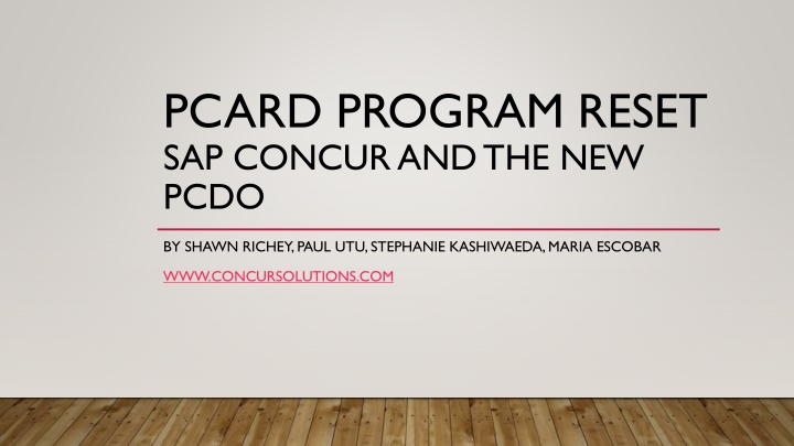 pcard program reset sap concur and the new pcdo