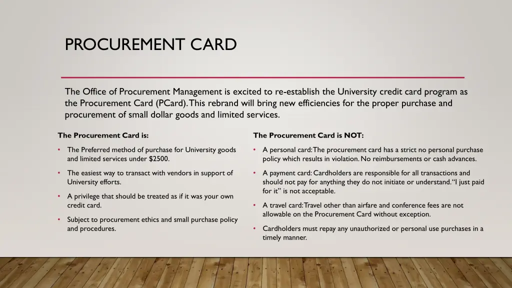 procurement card