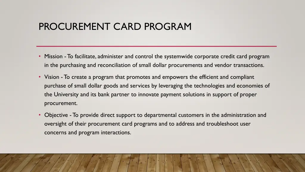 procurement card program