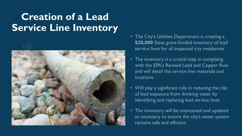 creation of a lead service line inventory