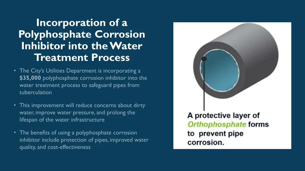 incorporation of a polyphosphate corrosion