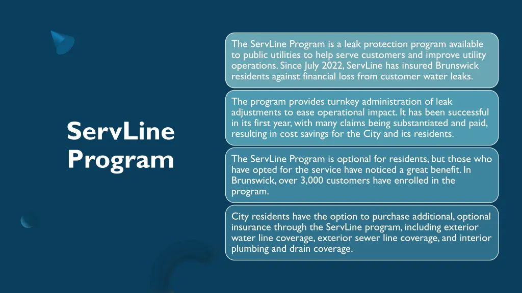 the servline program is a leak protection program