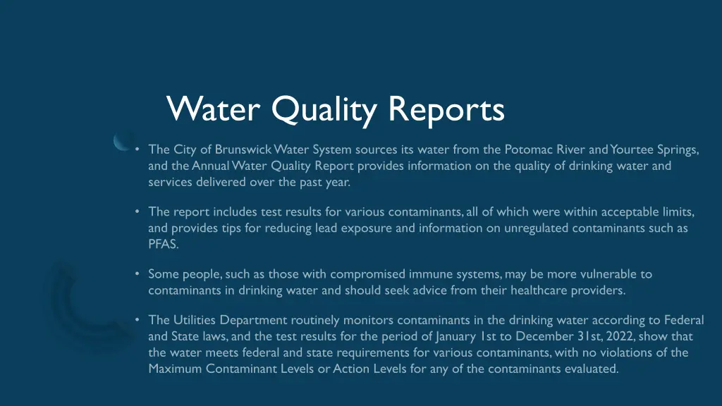 water quality reports
