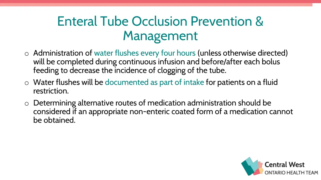 enteral tube occlusion prevention management 1