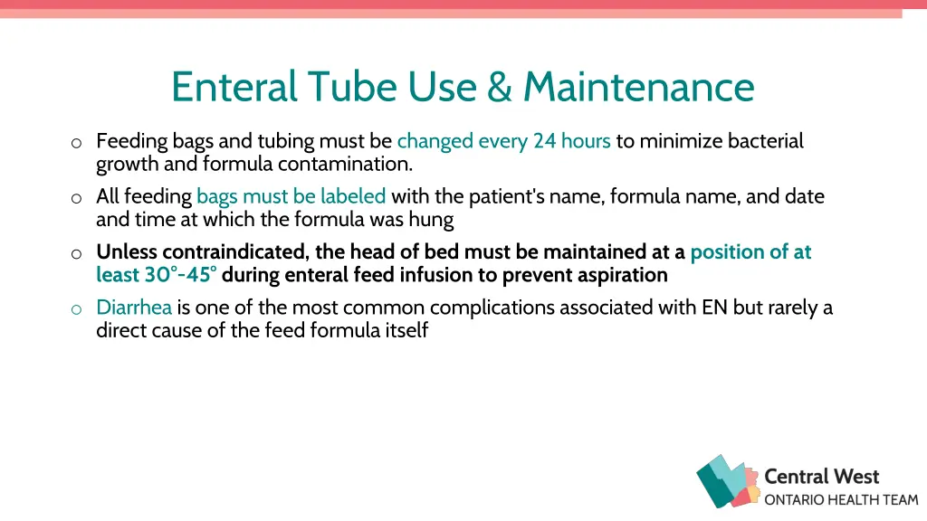 enteral tube use maintenance 1