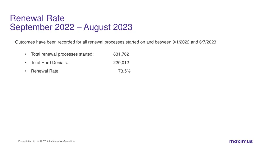 renewal rate september 2022 august 2023