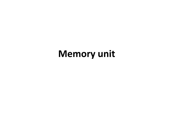 memory unit