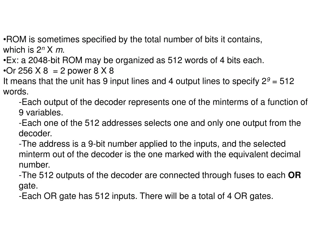 rom is sometimes specified by the total number