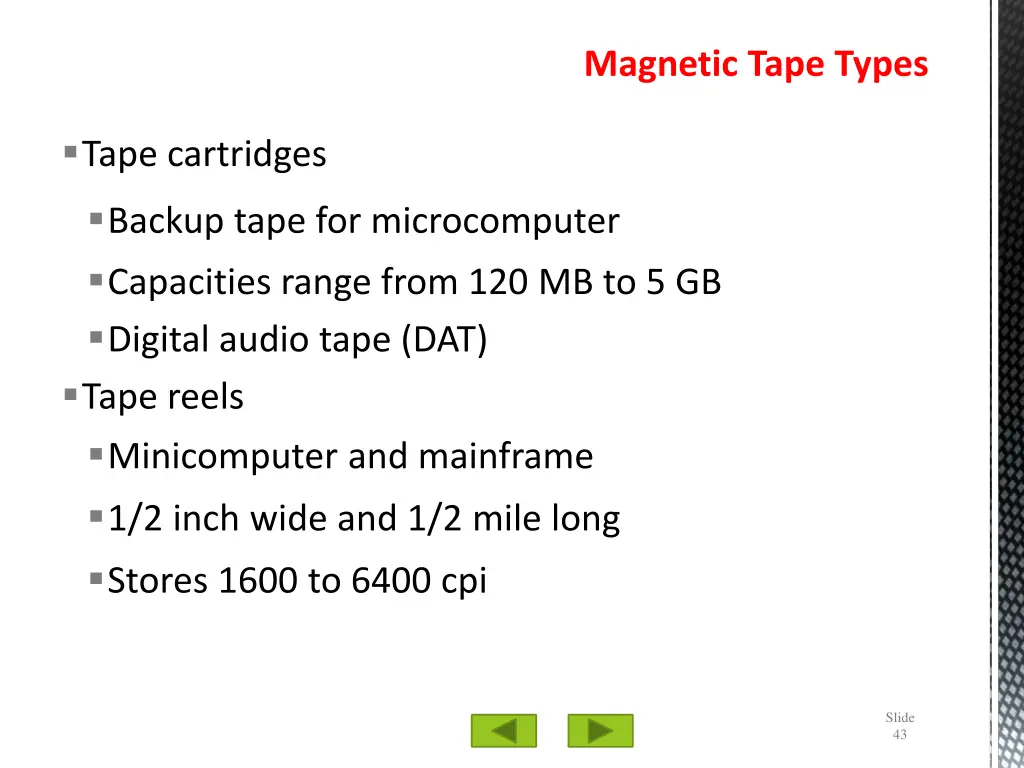 magnetic tape types