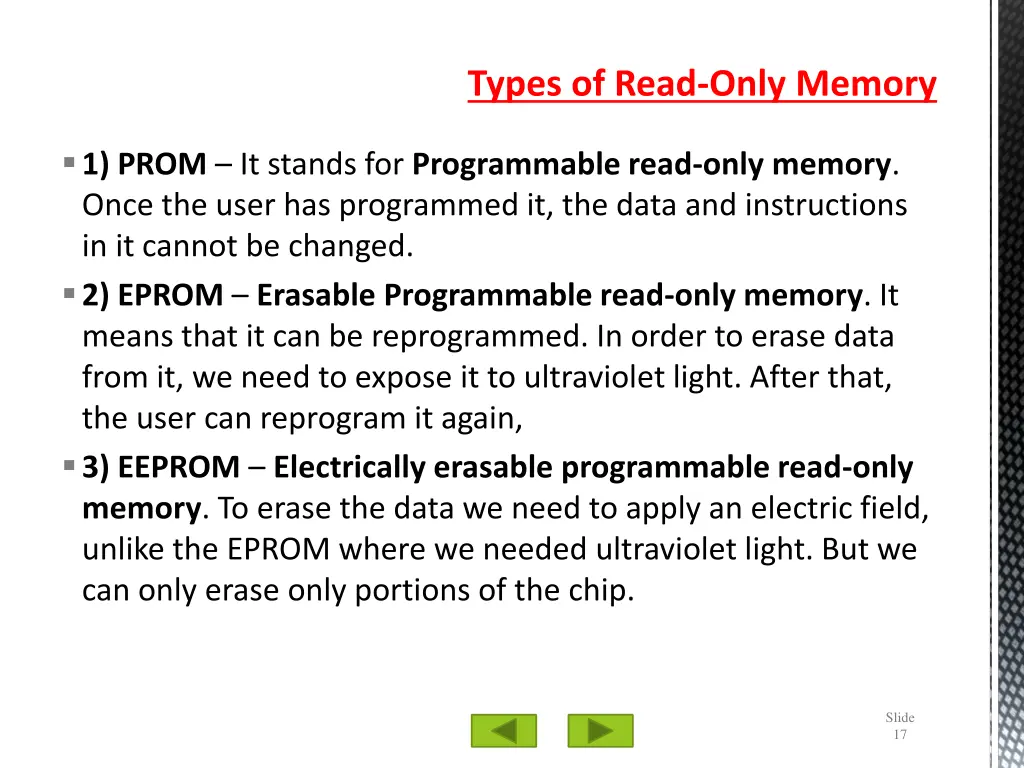 types of read only memory