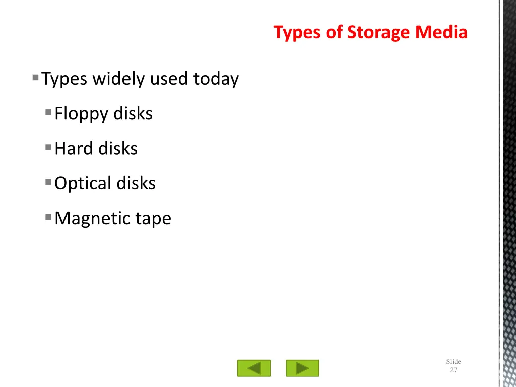 types of storage media