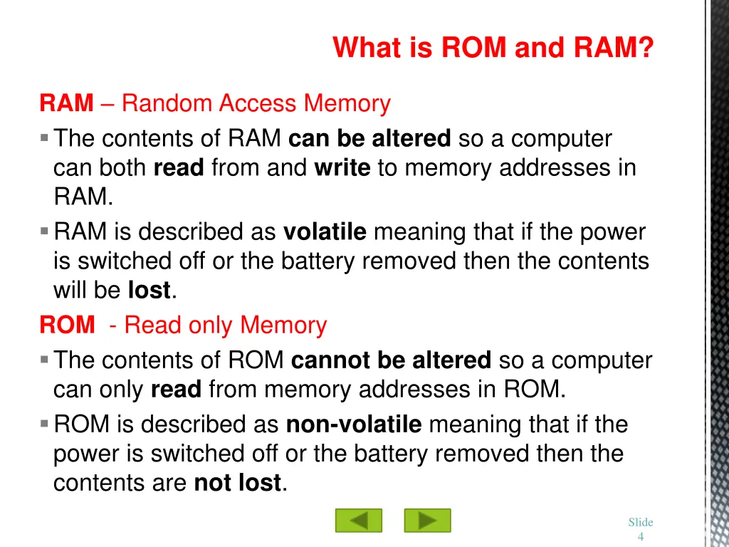 what is rom and ram