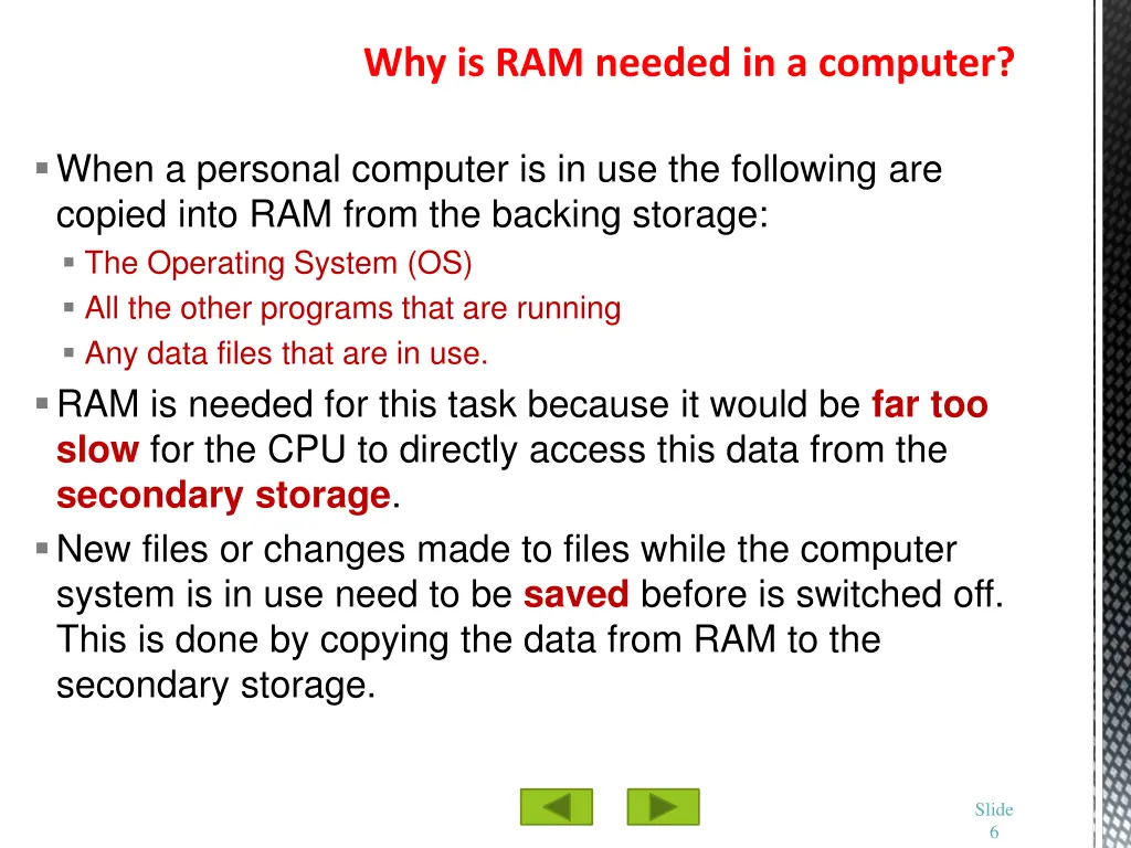 why is ram needed in a computer