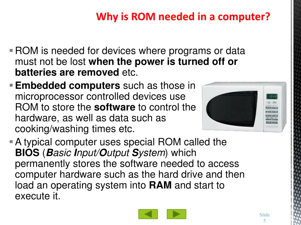 why is rom needed in a computer