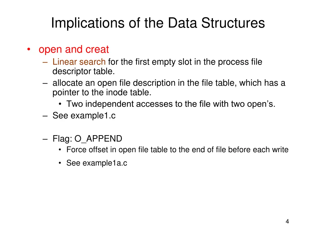 implications of the data structures