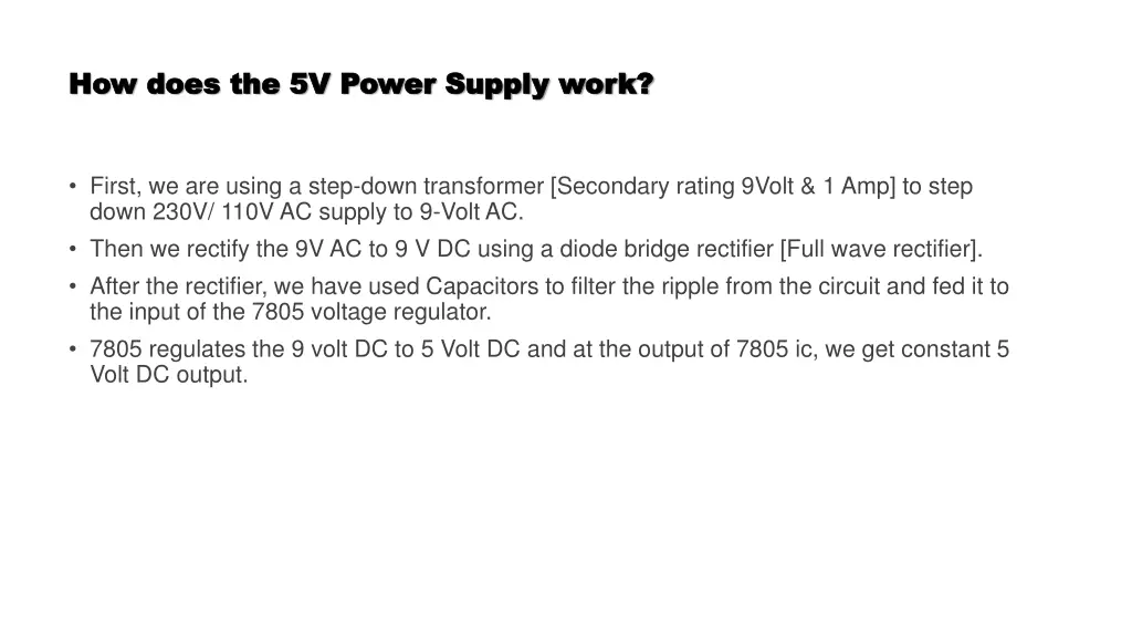 how does the 5v power supply work how does