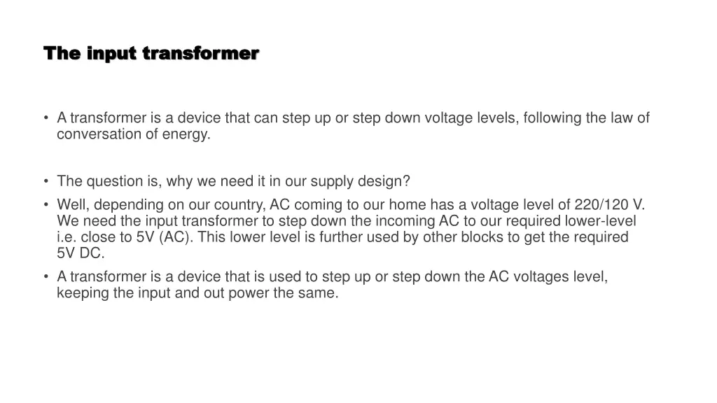 the input transformer the input transformer