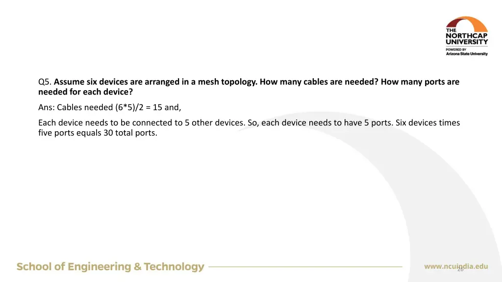 q5 assume six devices are arranged in a mesh