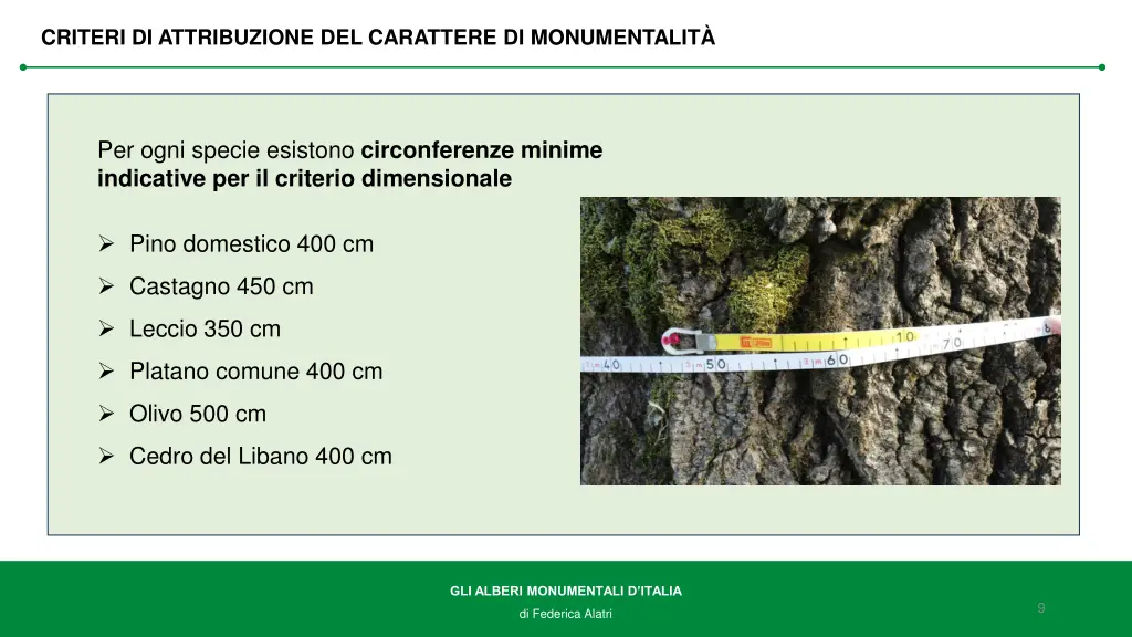 criteri di attribuzione del carattere 1