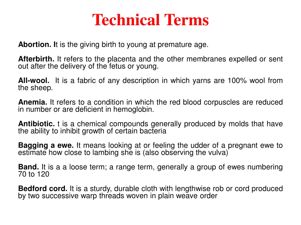 technical terms