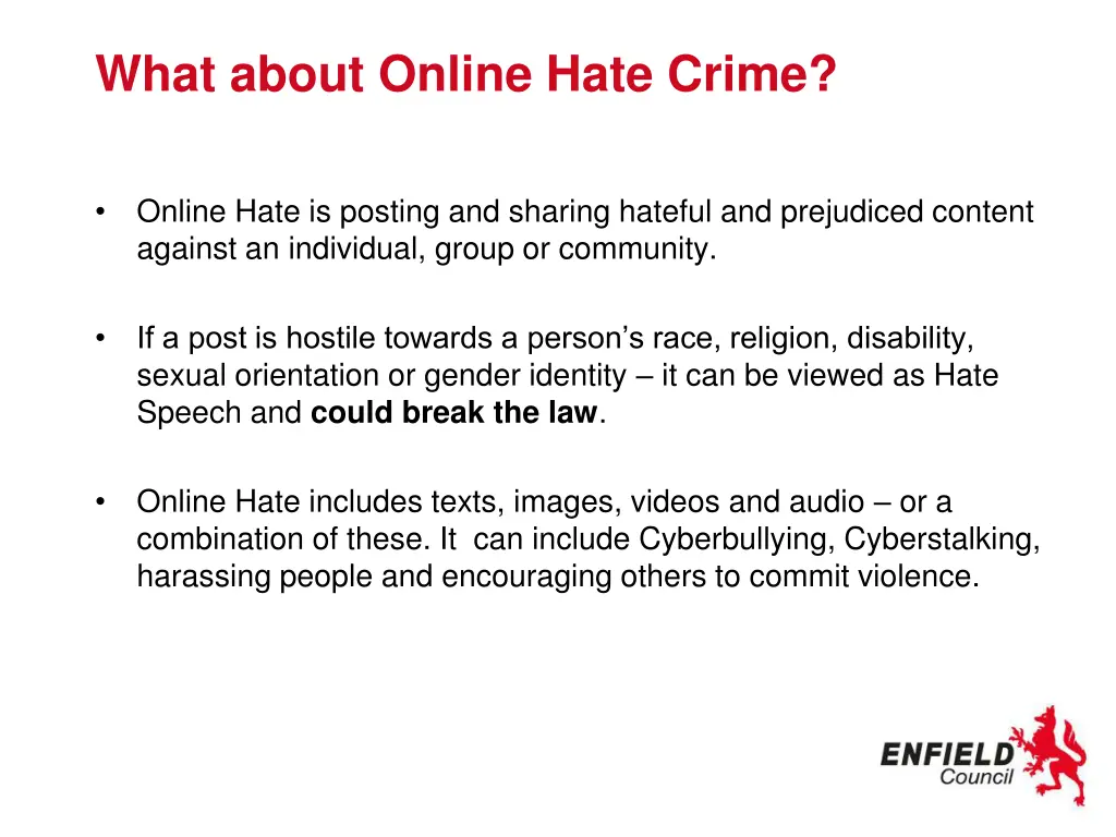 what about online hate crime