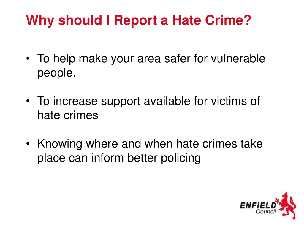 why should i report a hate crime
