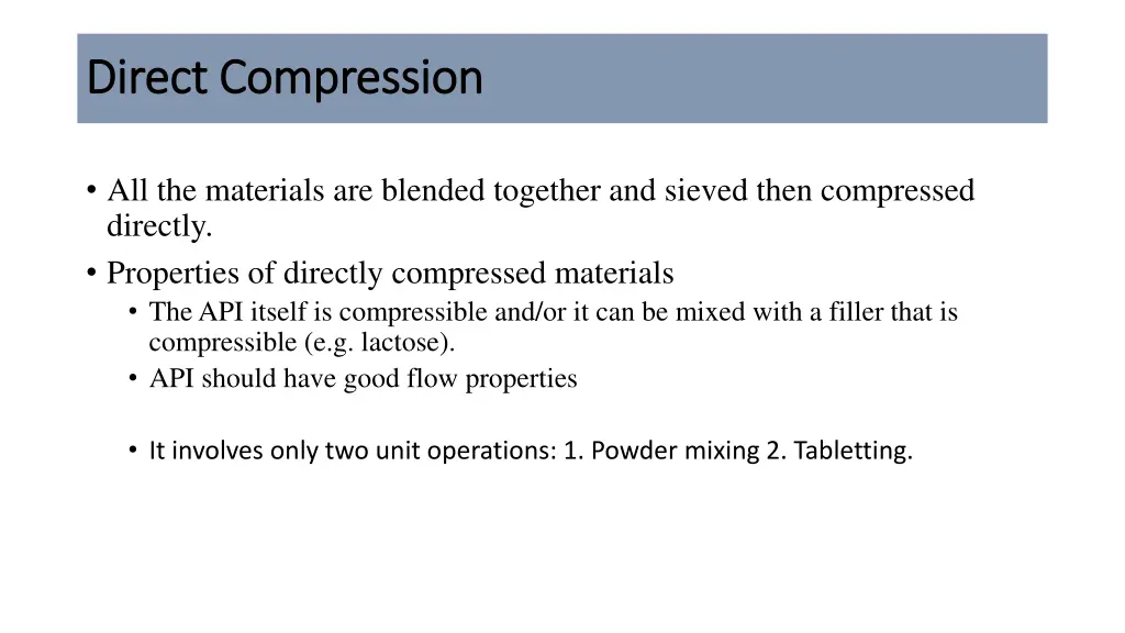 direct compression direct compression