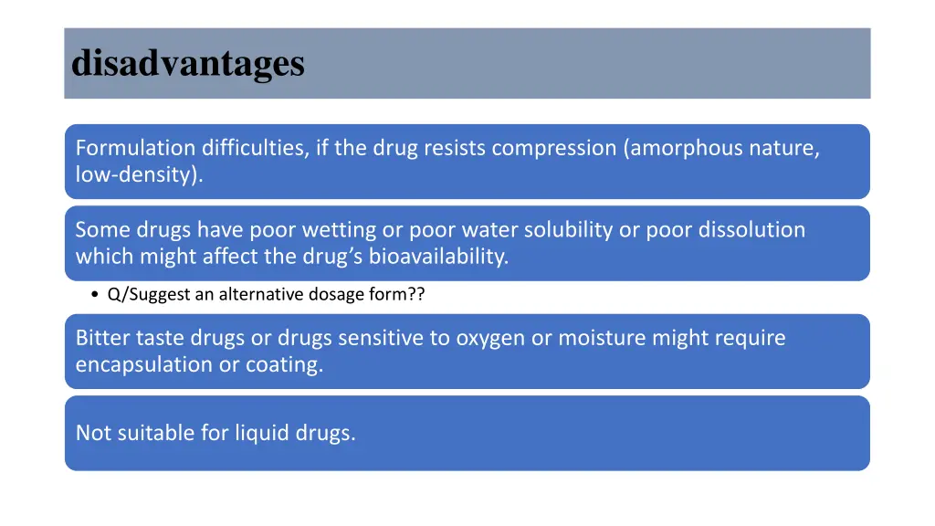 disadvantages