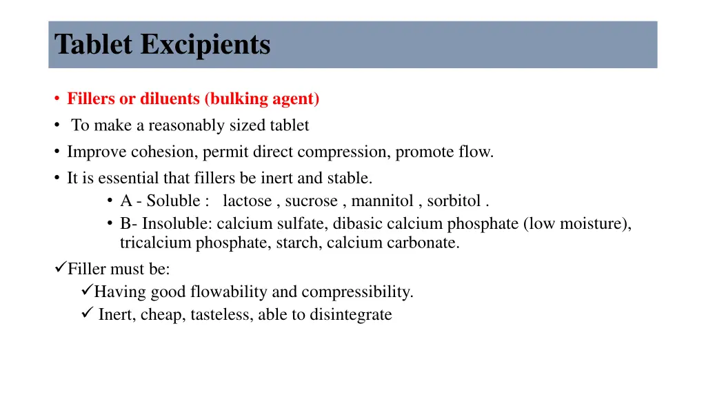 tablet excipients