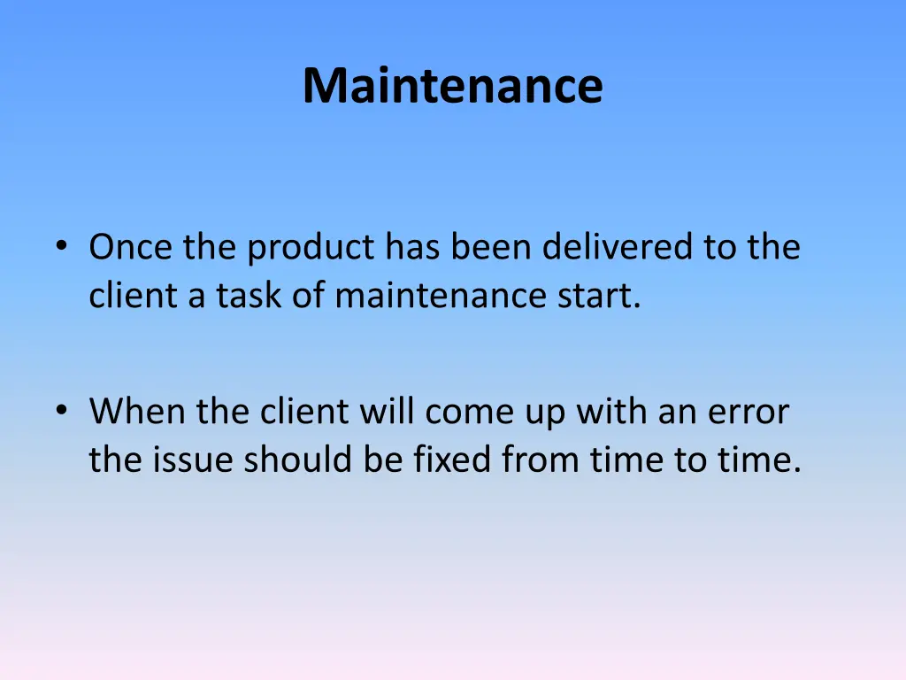 maintenance