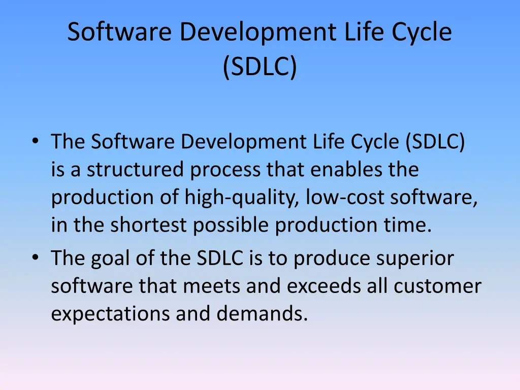 software development life cycle sdlc