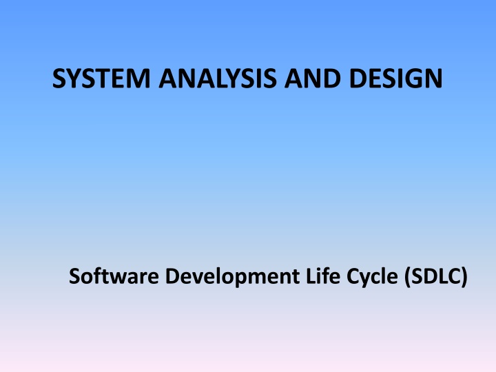 system analysis and design