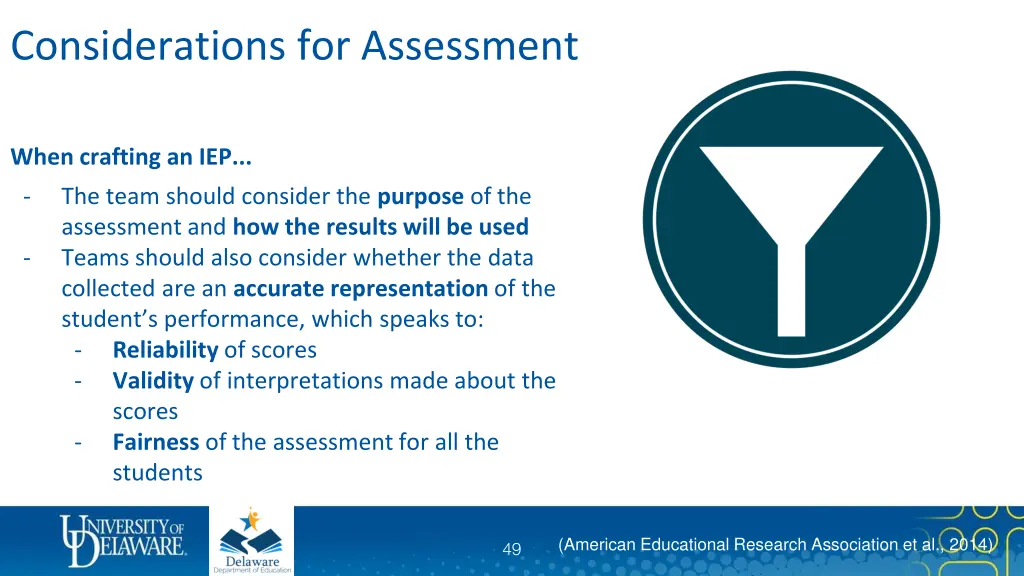 considerations for assessment