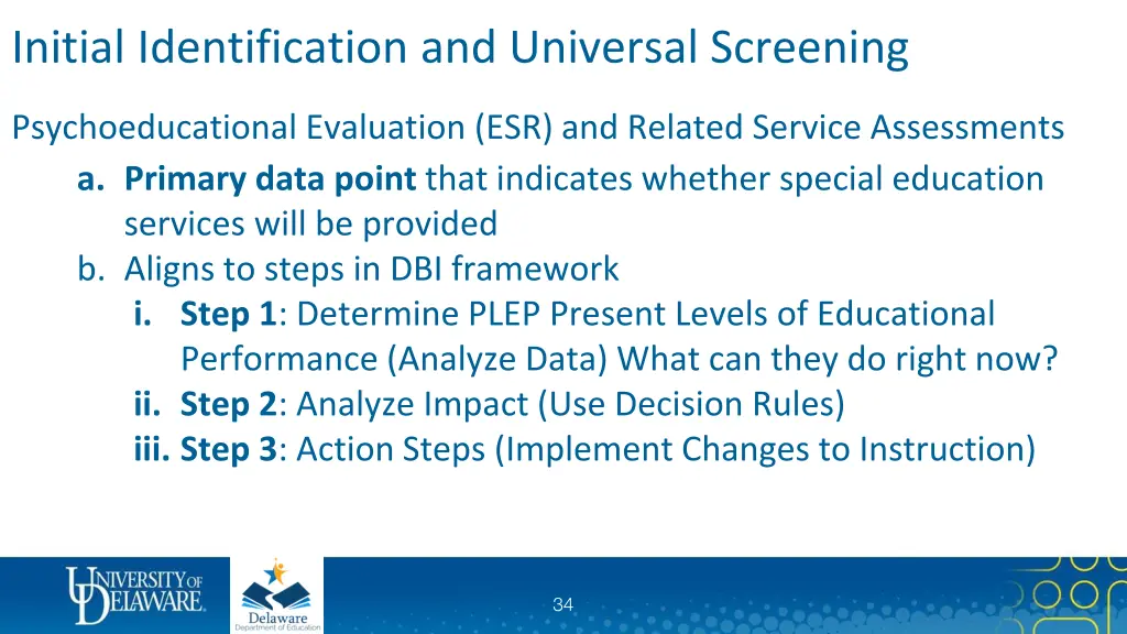 initial identification and universal screening 1