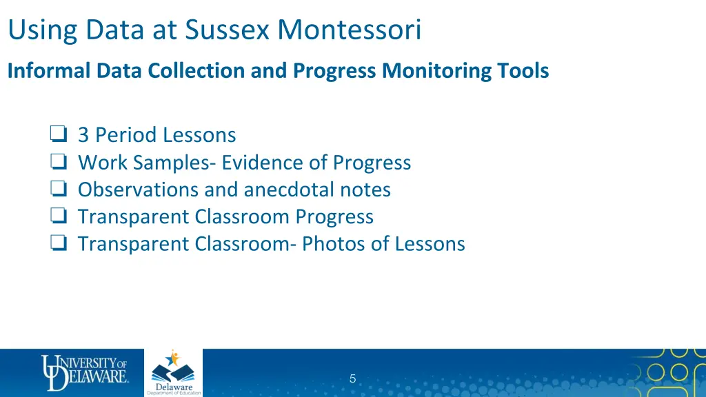 using data at sussex montessori 1