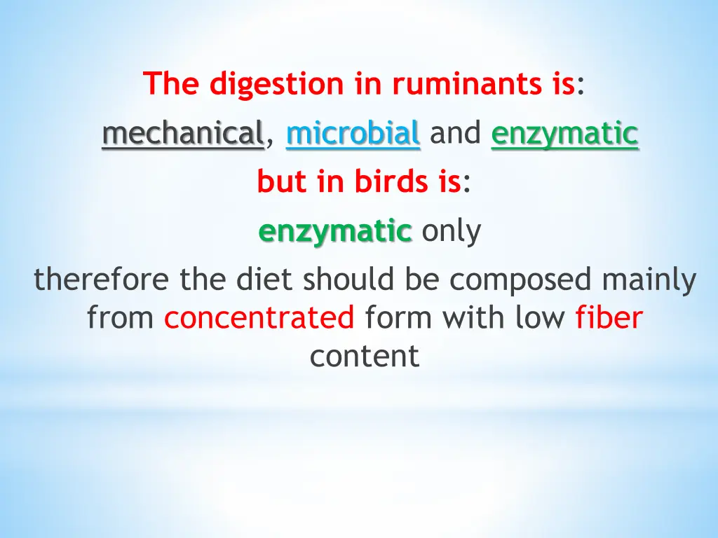 the digestion in ruminants is mechanical