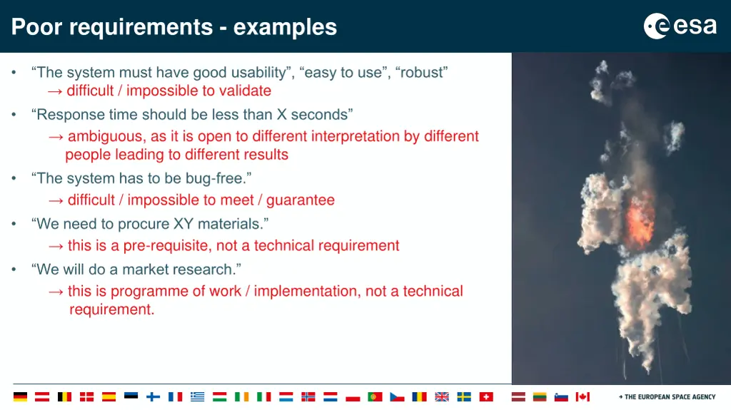 poor requirements examples