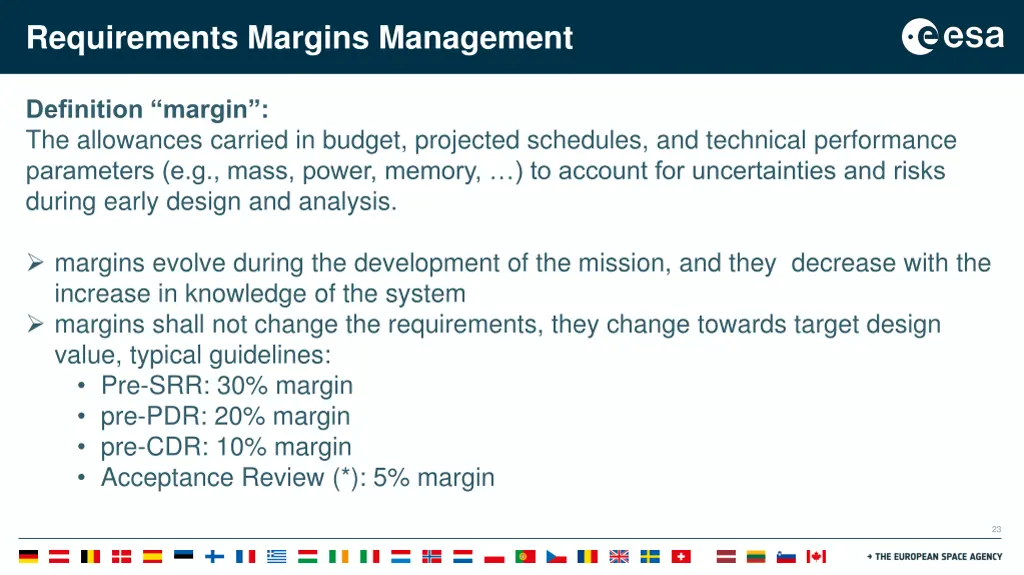 requirements margins management