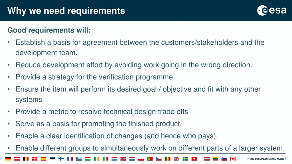 why we need requirements 1