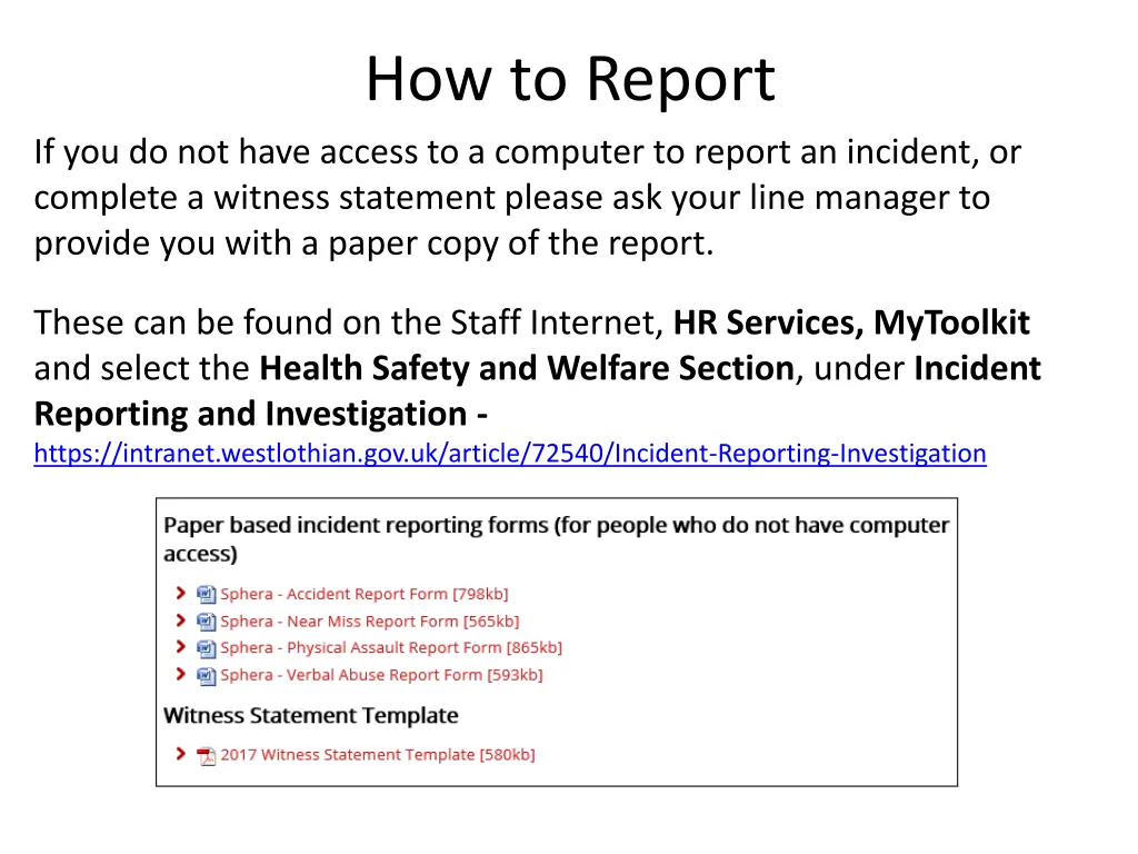 how to report