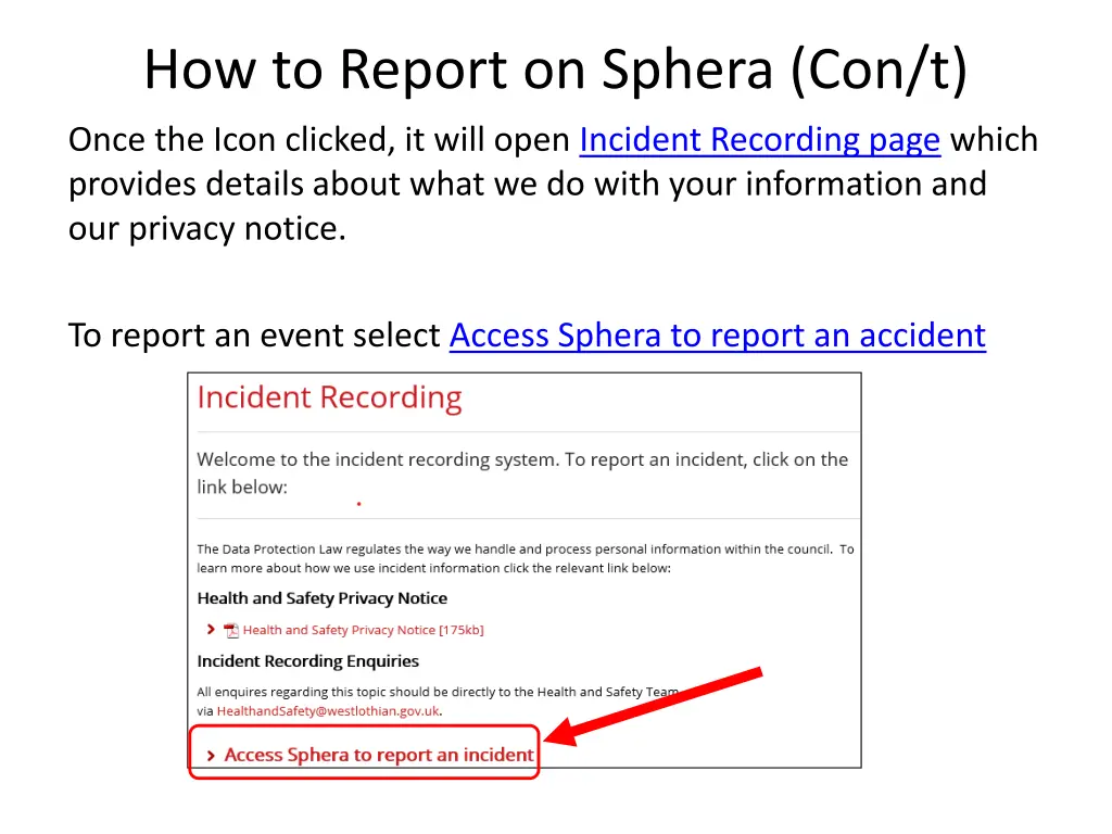 how to report on sphera con t