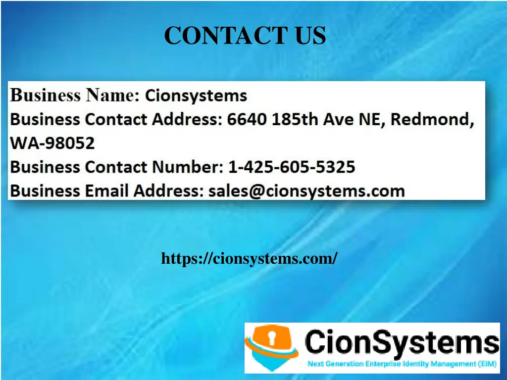 contact us